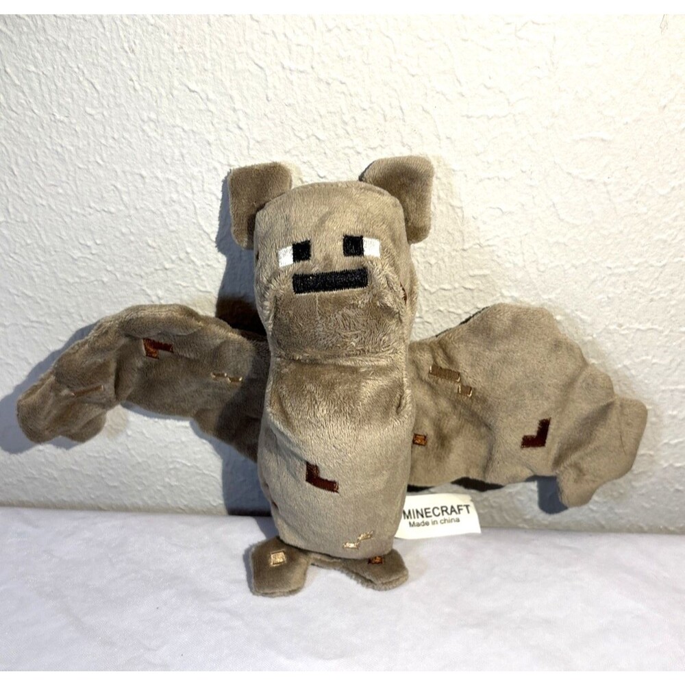 Minecraft Overworld Bat 7" Plush Toy 2014 Mojang Jazwares Series 2  Brown 16536